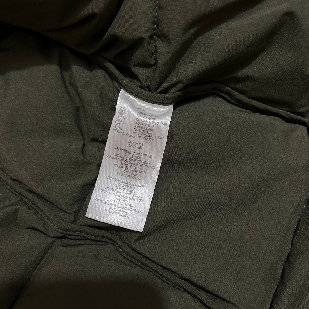 Andrew Marc Stretch Hooded Puffer Coat Olive Green Women's Size XL - Picture 12 of 15